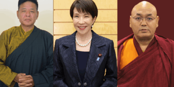 སྲིད་སྐྱོང་སྤེན་པ་ཚེ་རིང་མཆོག་དང་། ཉི་ཧོང་གི་སྲིད་བློན་ས་ནའེ་ཊ་ཀའེ་ཆི་ལགས། བོད་མི་མང་སྤྱི་འཐུས་ཚོགས་གཙོ་མཁན་པོ་བསོད་ནམས་བསྟན་འཕེལ་མཆོག བོད་ཀྱི་དུས་བབ་གསར་ཁང་གི་པར་སྒྲིག་སྦྱོར་བྱས།