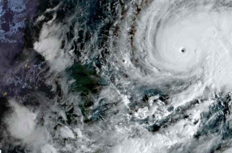 This satellite image shows Hurricane Melissa southeast of Jamaica at 12:10 GMT on October 27, 2025 [AFP]