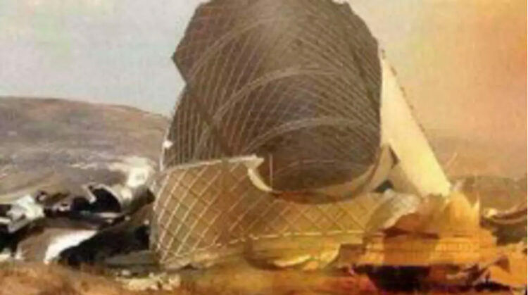 ལྷོ་སོག་རྩྭ་ཐང་དུ་འབར་གས་བྱུང་བའི་འཕུར་མདེལ་གྱི་ཆག་རོ། photo:RFI