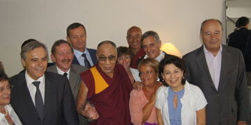 (File image) Jean-François Humbert and other French Parliamentarians with His Holiness the Dalai Lama in Toulouse, France, on 15 August 2011