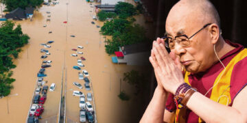 ༧གོང་ས་མཆོག་ནས་ལྷོ་ཤར་ཨེ་ཤ་ཡའི་ནང་གོད་ཆག་ཚབས་ཆེན་བྱུང་བར་ཐུགས་སྨོན་མཛད་འདུག བོད་ཀྱི་དུས་བབ་གསར་ཁང་གིས་པར་སྒྲིག་བཟོ་བྱས།