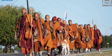 A dozen Buddhist monks are trekking from Fort Worth, Texas, to D.C. to promote unity, compassion, and healing across the nation. (Walk for Peace/Facebook)
