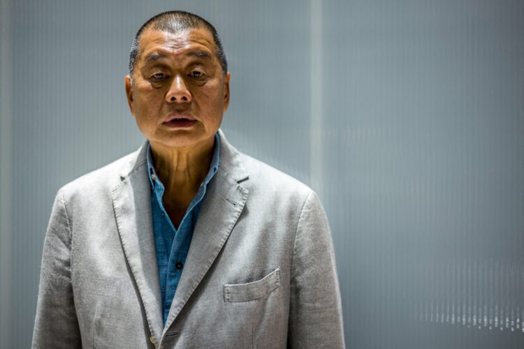 The Millionaire media tycoon Jimmy Lai, 72, poses during an interview with AFP at the Next Digital offices in Hong Kong. June 16 2020
(Photo by Anthony WALLACE / AFP)