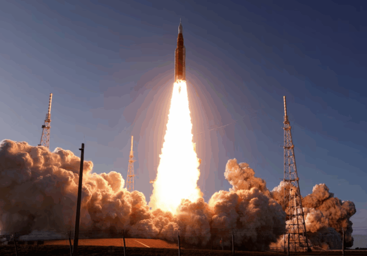 NASA's Artemis II mission to fly by the moon, comprising of the Space Launch System (SLS) rocket with the Orion crew capsule, lifts off from the Kennedy Space Center in Cape Canaveral, Florida, U.S., April 1, 2026. REUTERS/Joe Skipper Purchase Licensing Rights