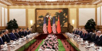 Donald Trump and Xi Jinping at a bilateral meeting. Photograph: Alex Wong/Getty Images