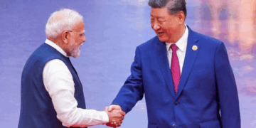 Prime Minister Narendra Modi exchanges a handshake with Chinese President Xi Jinping during the SCO Summit in Tianjin last year | ANI